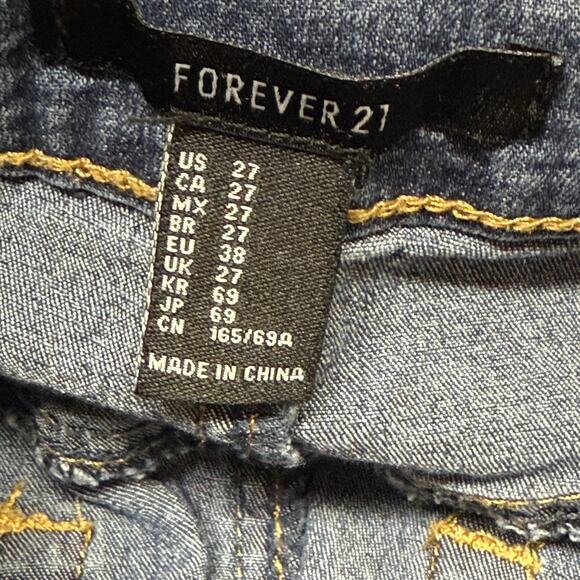 Forever 21 Womens Sz 27 Stretchy Blue Denim Shorts Basic - Picture 5 of 5